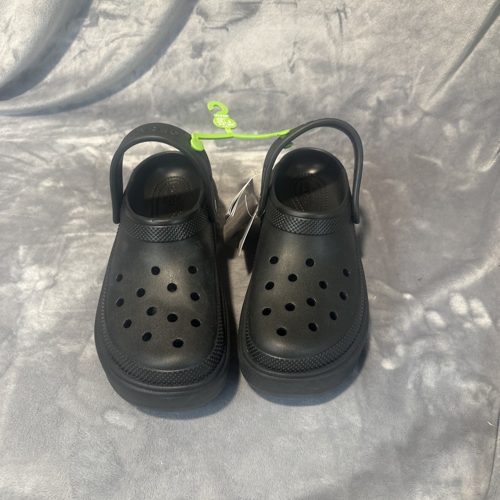 NEW Crocs Stomp Clog-Black 209347-001 High Heel - LIMITED EDITION
